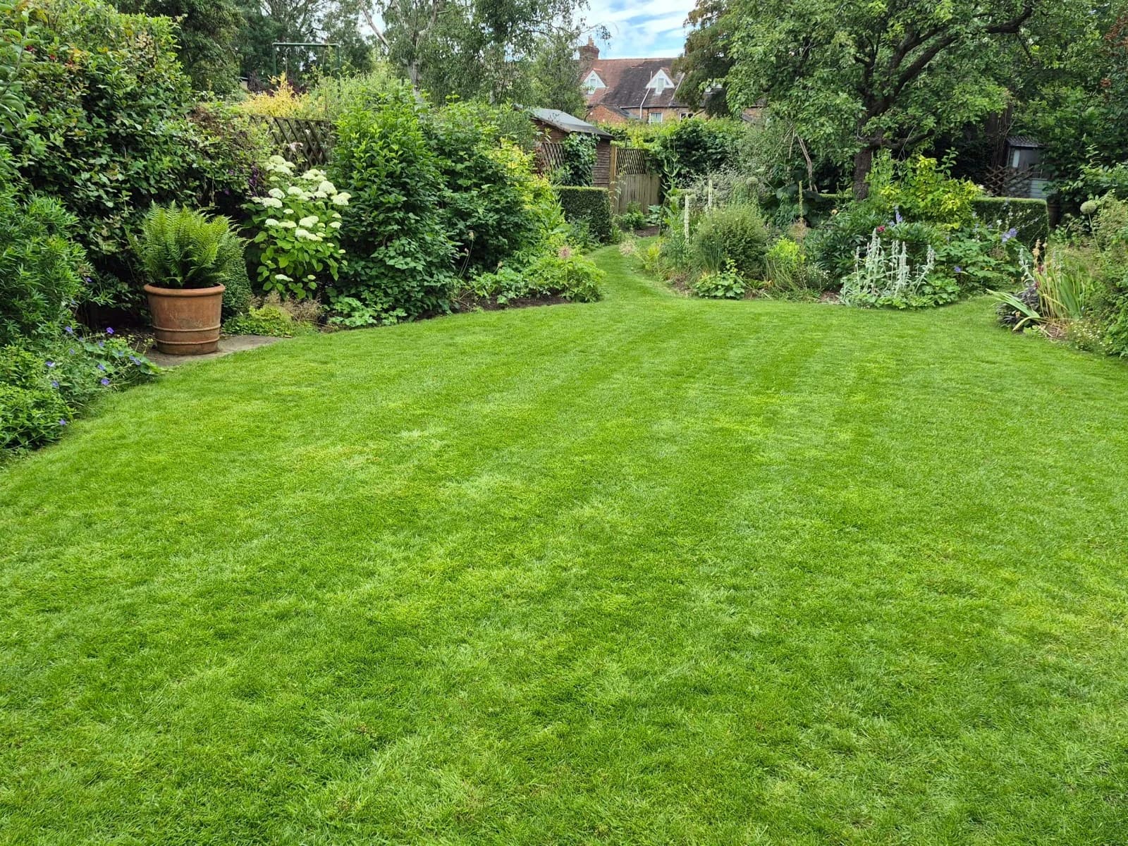 Lush, green lawn in Oxford