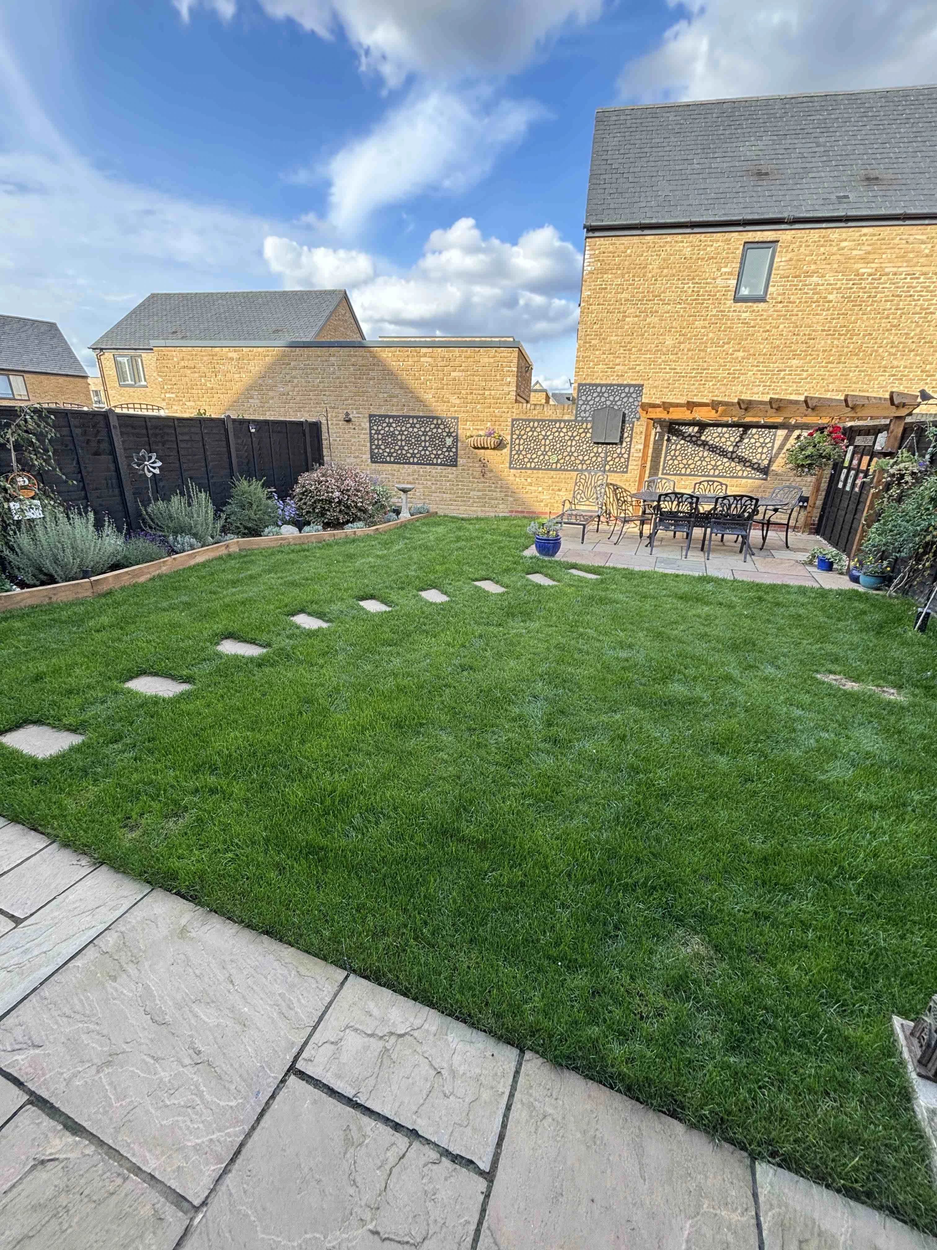 Lush green lawn based in Harlow